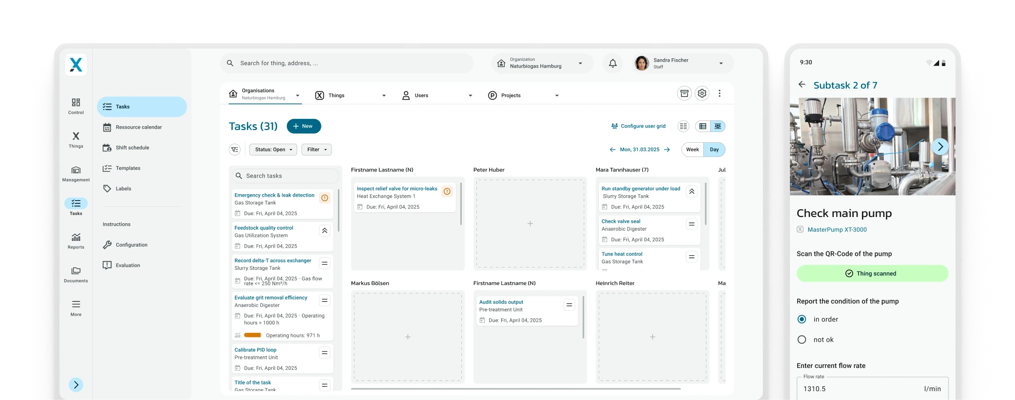 Web und App Ding.X Aufgaben- und Wartungsmanagement Screenshot